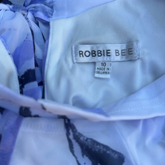 NEW Robbie Bee Floral Dress Women White Purple Printed Mock Neck Trapeze Dress - Picture 7 of 7